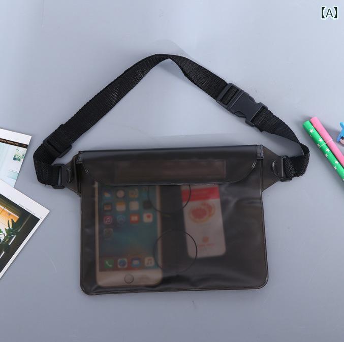 ウエストバッグ 男女兼用 キッズ 大人 子供 ユニセックス スマホ 携帯 スマートフォン 完全防水 三層密封 PVC素材 アウトドア レジャー 水泳 プール 海水浴 ビーチ ラフティング ウエストポーチ ボディバッグ 小物入れ 春夏(x2)画像