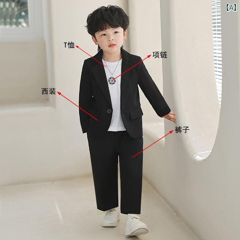 キッズ 男の子 おしゃれ かっこいい スーツ セットアップ 韓国風 カジュアル フォーマルスーツ ジャケット パンツ 入園式 入学式 発表会 結婚式 七五三 卒園式 卒業式 ポリエステル 柔らかい 快適 テーラードカラー シングルボタン 4,905円