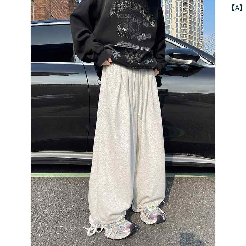カジュアルパンツ メンズ 男性用 ルーズフィット ゆったり カーゴ スウェット ストレート ティーンズ 春秋 普段使い デイリー ボトムス 綿混 ポリエステル イージーケア 微ストレッチ