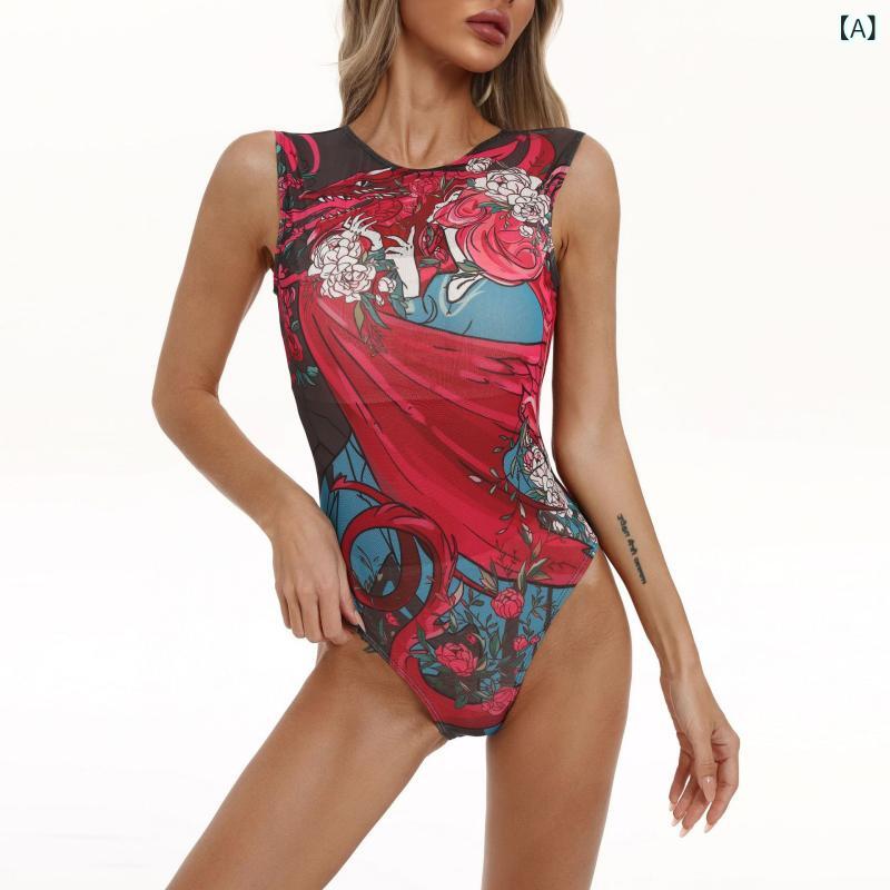 ワンピース水着 レディース 長袖 UVカット ラッシュガード メッシュ セクシー バックオープン タイト フィットネス ストレッチ 胸パッド付き ノンワイヤー マルチカラー 海 プール リゾート 夏