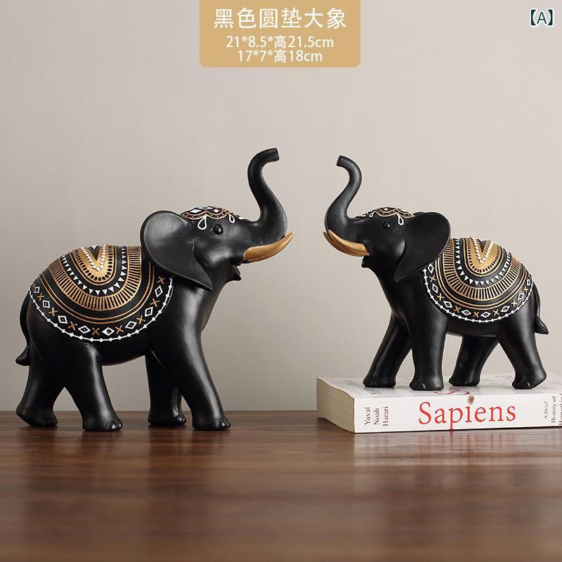置物 オブジェ 樹脂製 北欧風 シンプル 抽象 象 エレファント インテリア雑貨 リビング 玄関 飾り プレゼント ギフト 工芸品 黒 白 2点セット