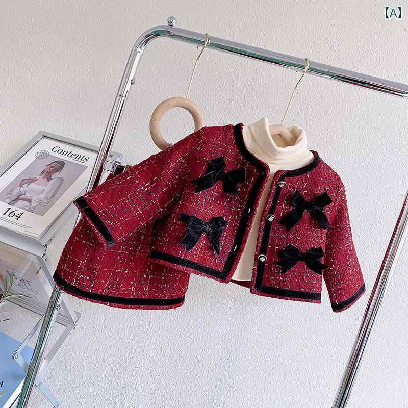 セットアップ キッズ 女の子 子供服 ジャケット スカート ツーピース 長袖 薄手 チェック柄 レッド 韓国風 秋冬 フォーマル 上品 かわいい おしゃれ 3歳 8歳 100cm 140cm