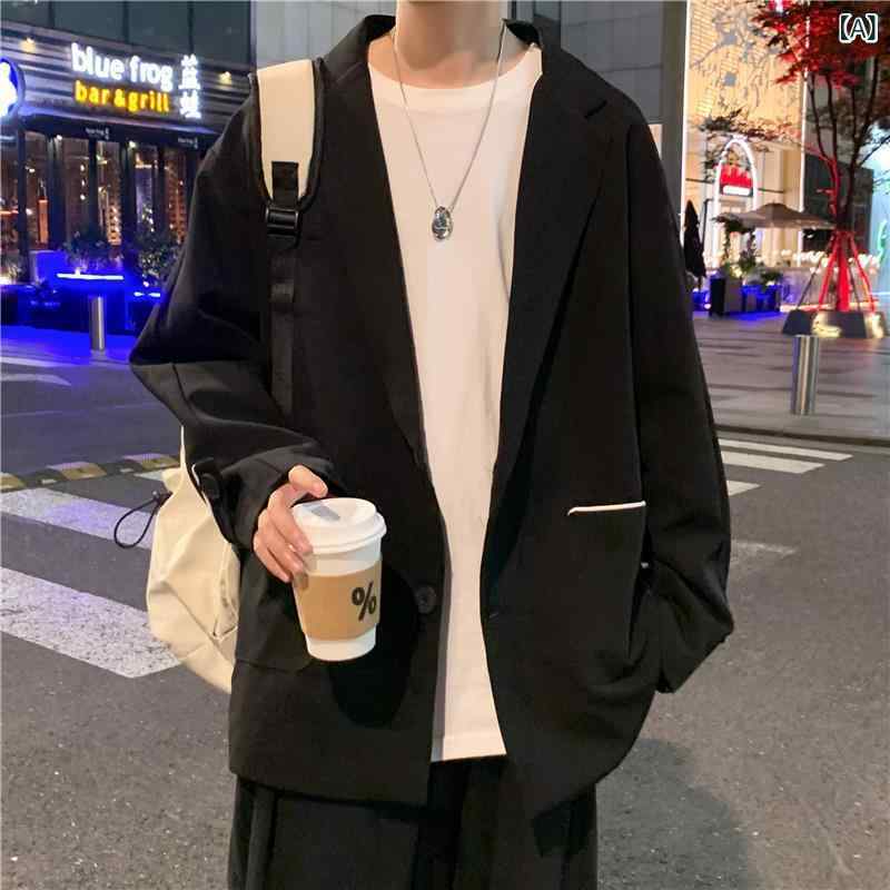ジャケット メンズ 初秋 韓国ファッション きれいめ カジュアル 高級感 スタイリッシュ コーデュロイ 麻 リネン ゆったり ルーズフィット スタンドカラー 立ち襟 アウター 羽織り 普段使い ビジネス 通勤