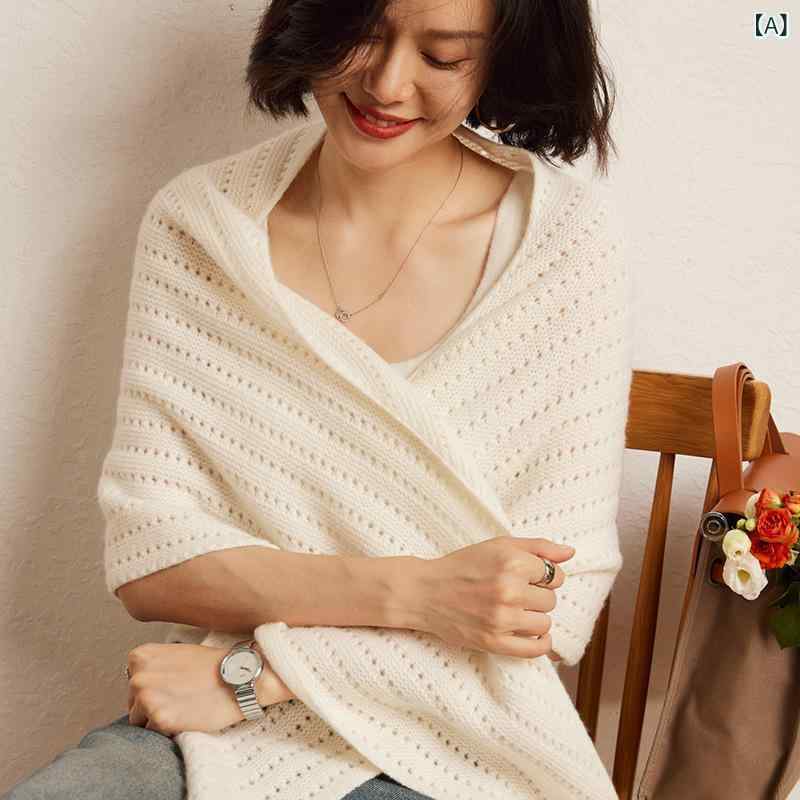 ストール レディース 女性用 カシミヤ 三角形 2WAY マフラー ショール ニット 透かし編み 上品 エレガント 保温 防寒 秋冬 羽織り｜naruki