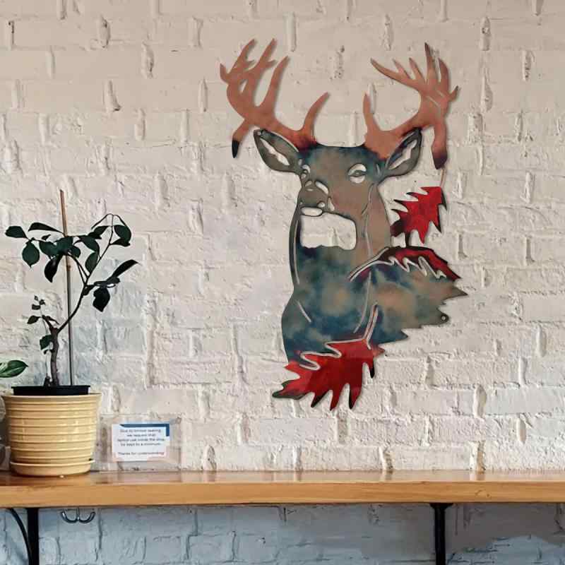 楽天市場】トナカイ 壁掛けオブジェ ハンティングトロフィー 青銅調
