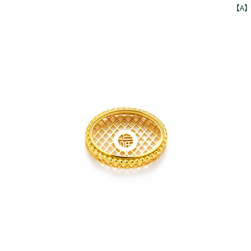 アクセサリーパーツ S925シルバー 金メッキ 楕円 透かし細工 宝石 石座 空枠 DIY 手作り ブレスレット 腕時計ベルト用
