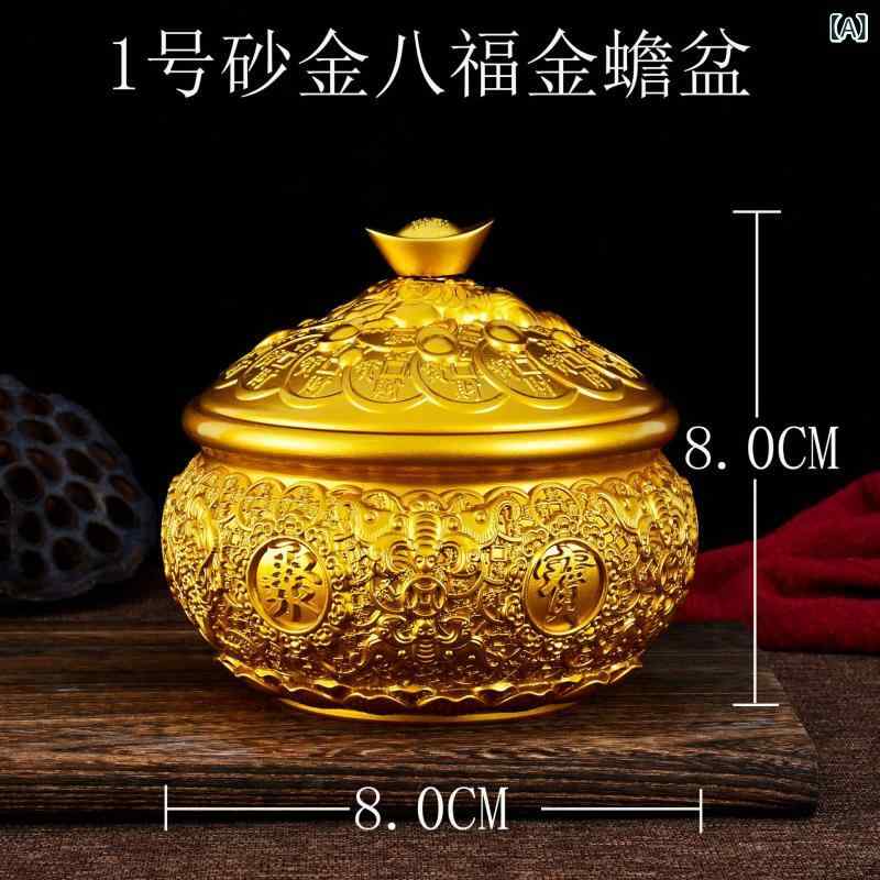 置物 オブジェ インテリア 真鍮製 招財 金蟾 聚宝盆 開運 招福 商売繁盛 ゴールド デスクトップ 卓上 家庭 オフィス 開業祝い 新築祝い 贈り物 ギフト