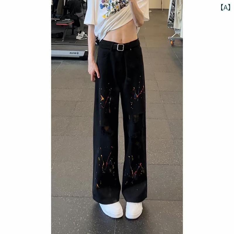 デニムパンツ メンズ 男性用 白 ホワイト スプラッシュペイント ダメージ加工 クラッシュ 綿 コットン ストレッチ フレアシルエット ブーツカット ストリートファッション アメカジ 高級感 クール カジュアル 夏 サマー