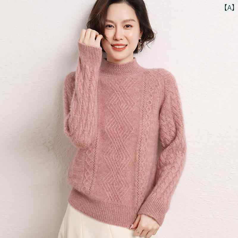 ニット レディース 秋冬 カシミヤ ハイネック 厚手 長袖 プルオーバー セーター ゆったり リラックスフィット 万能 通勤 オフィス カジュアル きれいめ 上品 防寒｜naruki