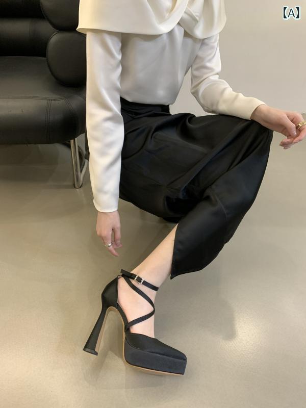 楽天市場】サンダル レディース ハイヒール 6cm 太ヒール チャンキー