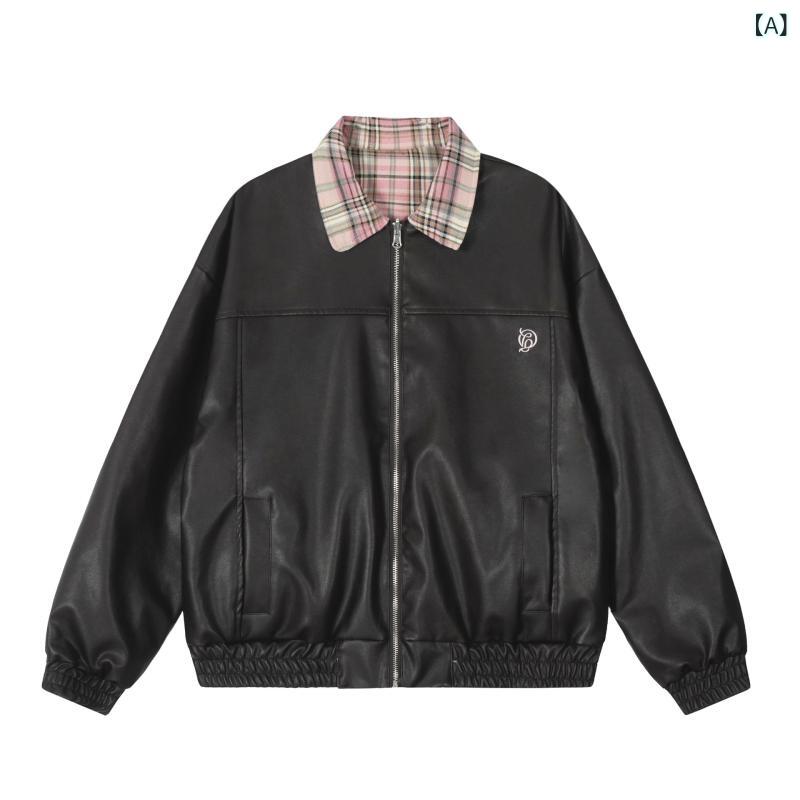 ジャケット アウター メンズ レディース 春秋 リバーシブル ストリート カジュアル アメリカン レトロ 個性的 チェック柄 コットン 綿混 通気性 耐摩耗性 ルーズフィット オーバーサイズ ブラウン 5,703円