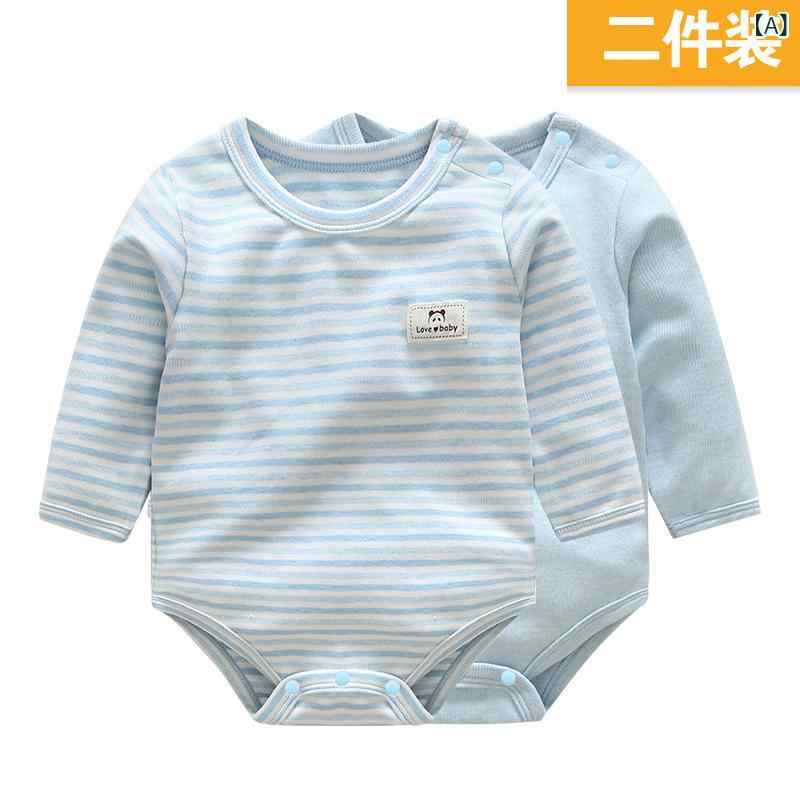 ロンパース ベビー ソフトコットン 綿 長袖 秋冬 2枚組 カバーオール 新生児 乳幼児 足つき プルオーバー ボディスーツ 男女兼用 部屋着 普段使い あったか 柔らかい 肌触り快適
