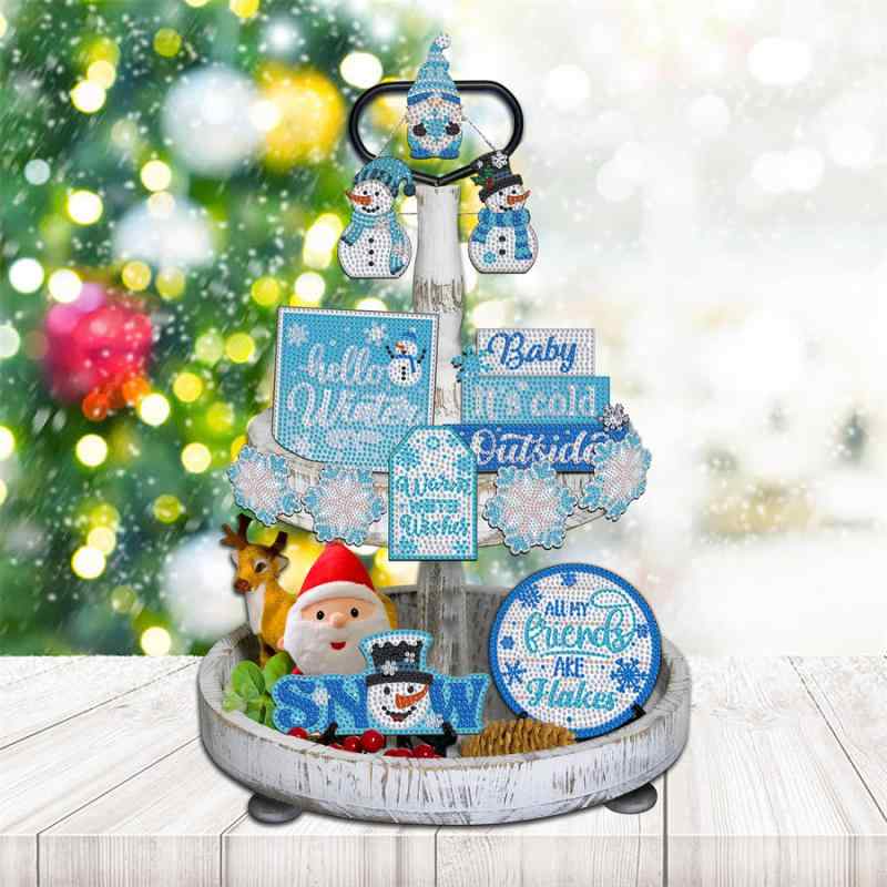 ジルコニアアート DIY 簡単手作り おしゃれ サンタクロース クリスマスオーナメント 木製 クラフト ハンドメイド インテリア雑貨 部屋飾り(x2)
