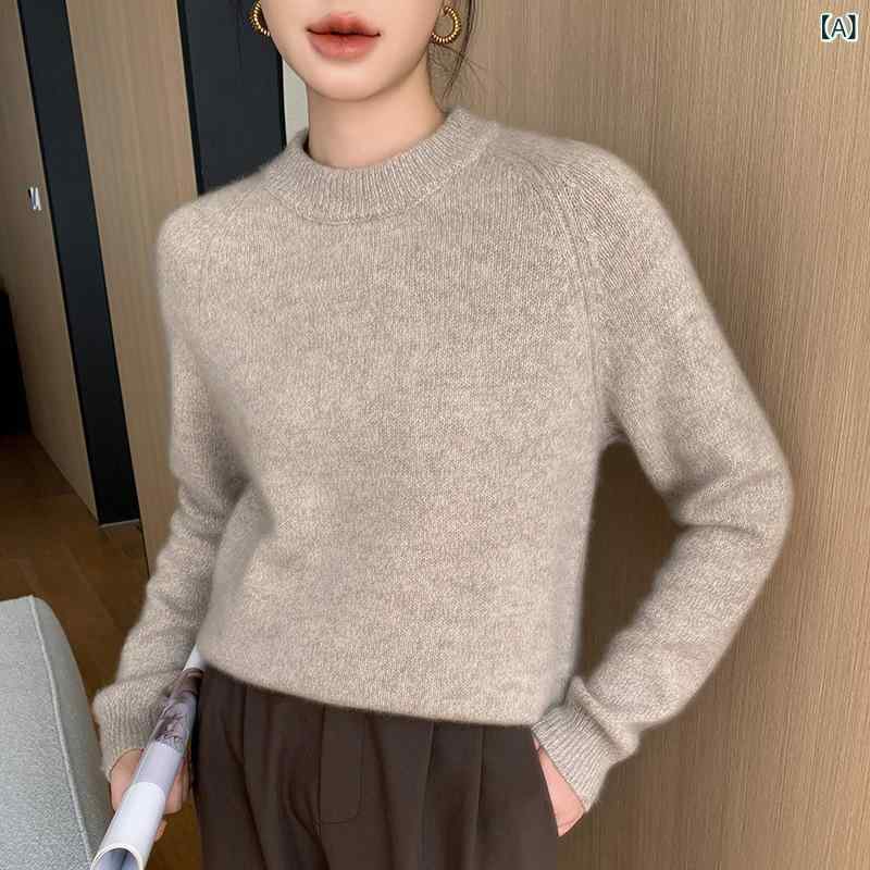 ニット レディース カシミヤ セーター 厚手 肉厚 秋冬 ゆったり リラックス ハイネック ハーフネック トップス プルオーバー 暖かい 保温性 デイリー カジュアル 上品 上質