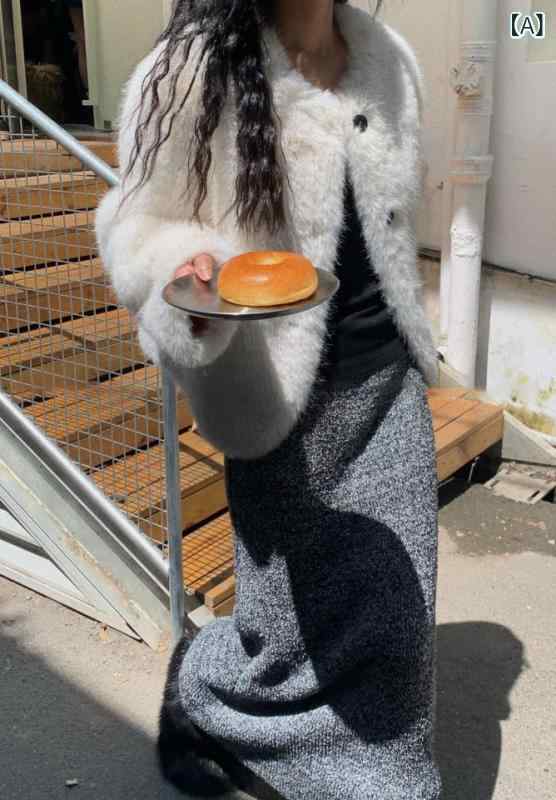 フェイクファーコート レディース 高級感 エコ ミンク調 もこもこ ゆったり 厚手 スタンドカラー レザー切り替え 秋冬 あったか 防寒 上品 カジュアル アイボリー ブラウン