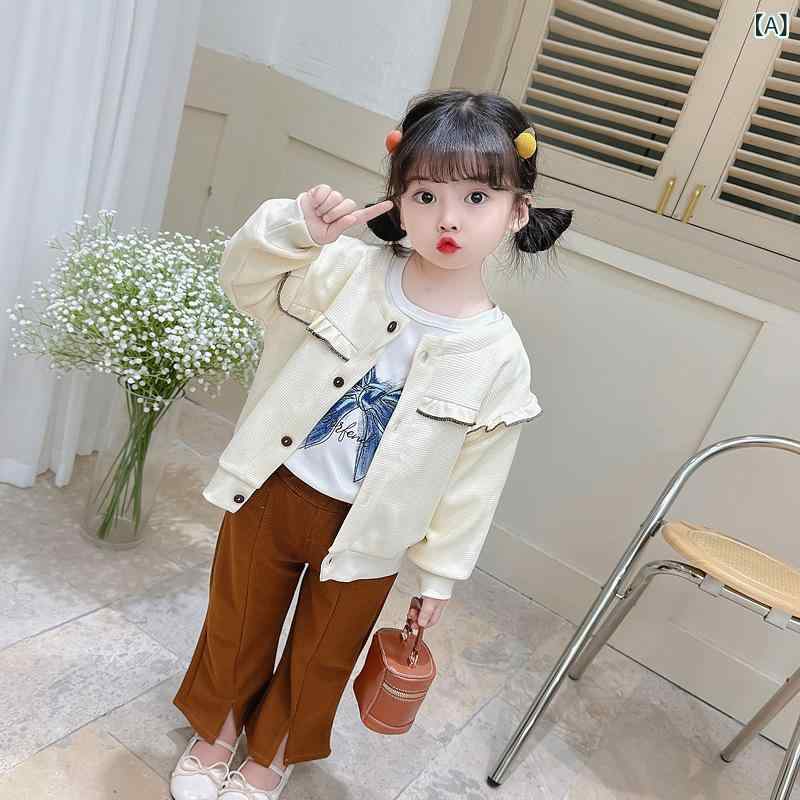 セットアップ ベビー 女の子 0-4歳児用 韓国風 おしゃれ かわいい 蝶結び パンツ 三点セット 綿素材 長袖 普段使い お出かけ 春秋