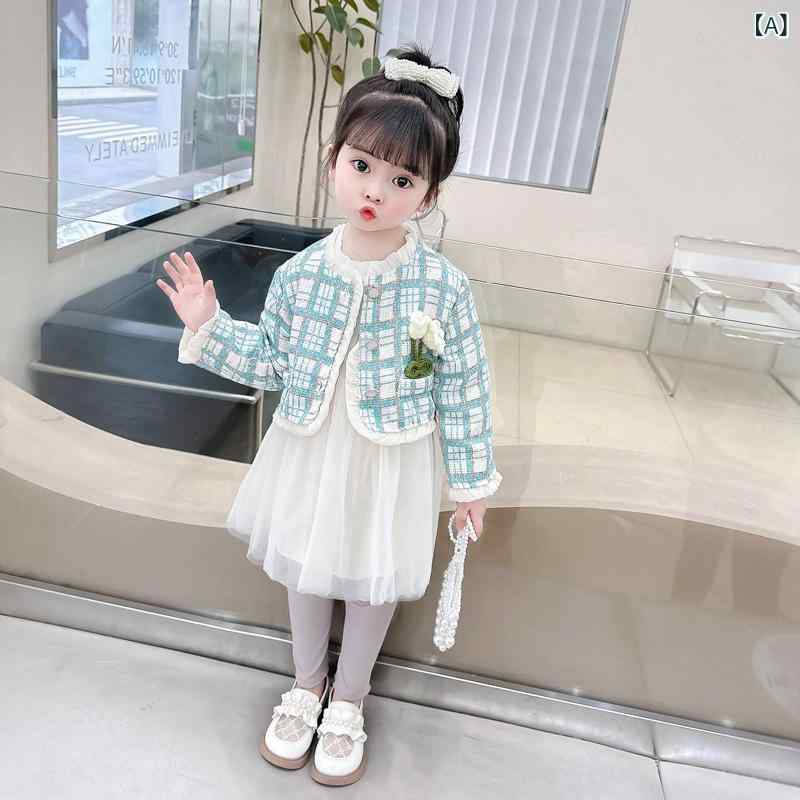 ワンピース 女の子 キッズ 春秋 セットアップ スリーピース 長袖 コットン チュール スパンコール 上品 かわいい 普段使い 韓国風 ピンク グリーン