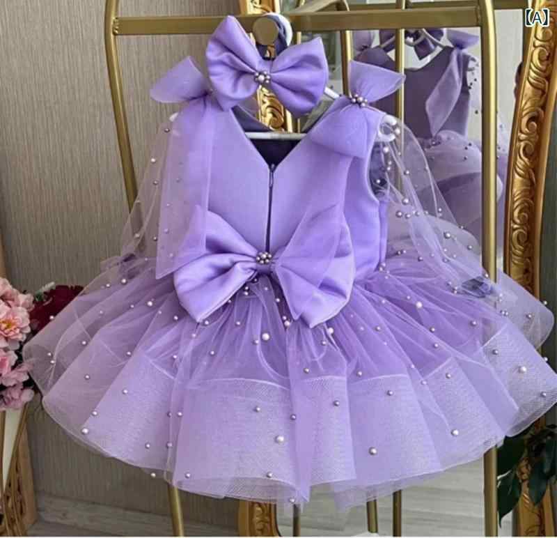 ドレス 女の子 子供 キッズ プリンセス フォーマル ロマンチック スウィート 高級感 リボン プリーツ 韓国風 ピンク フラワーガール 発表会 演奏会 結婚式 パーティー 誕生日 ステージ衣装