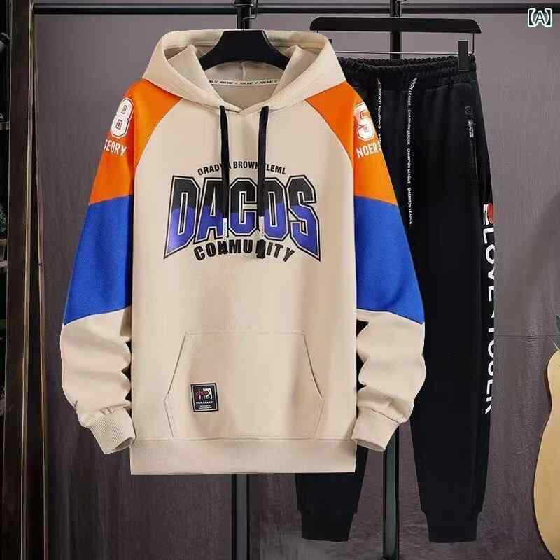スウェット セットアップ メンズ パーカー フーディー 9分丈 クロップドパンツ ゆったり ルーズシルエット プリント カジュアル スポーツ ポリエステル
