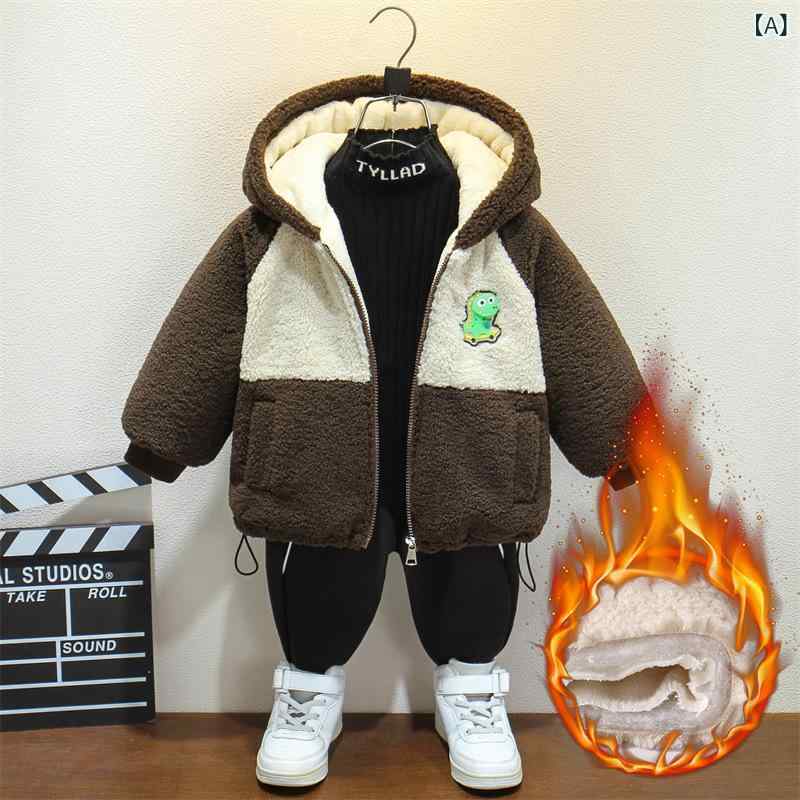 キッズアウター ベビー 男の子 裏起毛 中綿 厚手 フード付き おしゃれ かわいい キャラクター 韓国風 秋冬 防寒 ミドル丈 ジップアップ 上着
