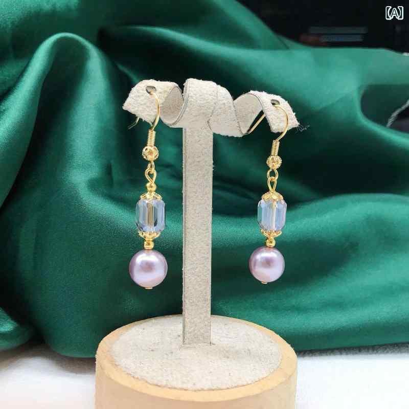 アクセサリーセット レディース 高級感 パープル シェルパール クリスタル ブレスレット ネックレス ピアス シンプル ファッション 万能 上品 普段使い フォーマル カジュアル