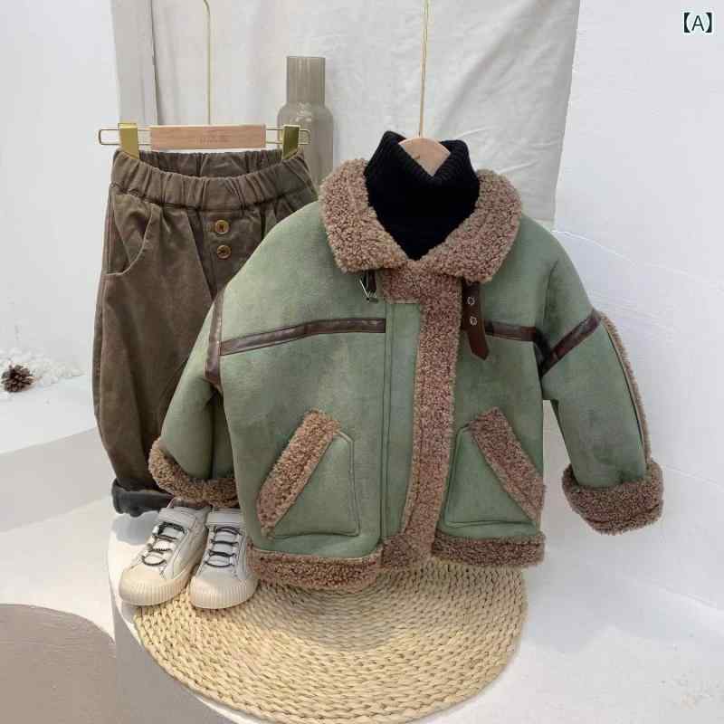 アウター キッズ 男の子 PUレザー レザージャケット 裏ボア 厚手 襟付き 防寒着 ショート丈 ジップアップ カジュアルスタイル 通園 通学 秋冬