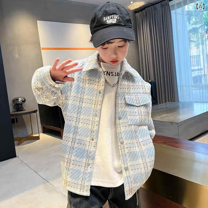 ジャケット 男の子 キッズ ジュニア 中大童 春秋 丸襟 長袖 ノーカラー カジュアル ストリート ブルゾン アウター ポリエステル 普段使い 通学用 ブルー系 ブラック系