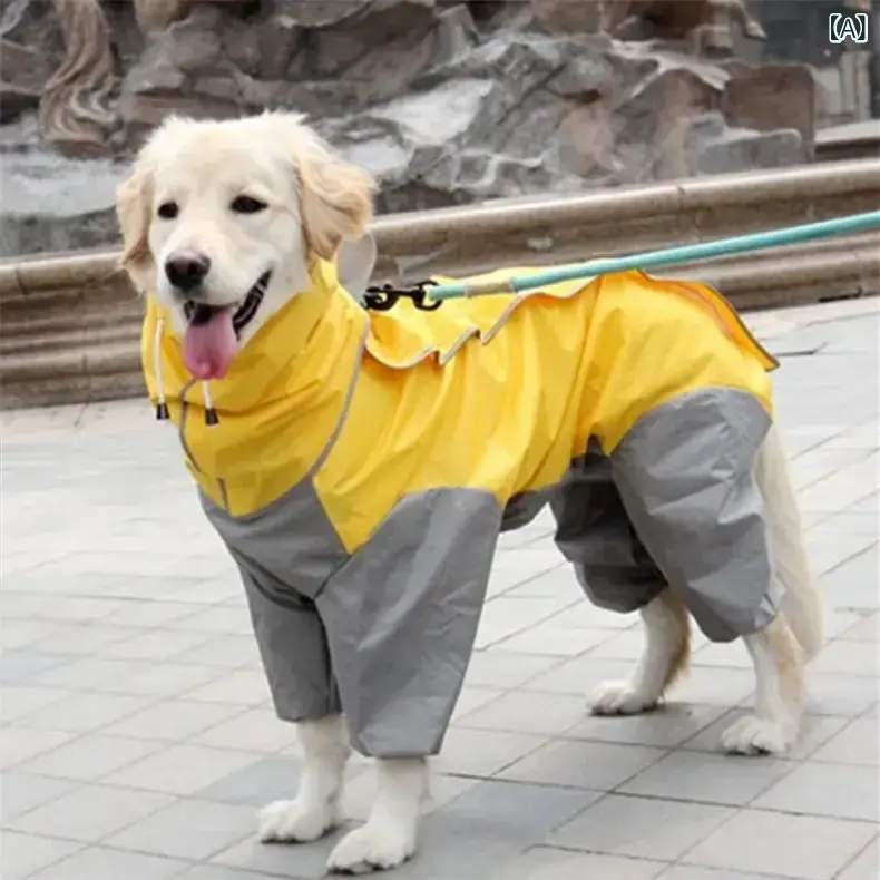 犬服 中型犬 大型犬 ドッグウェア 四肢一体型 防水 防風 レインコート 冬 スキーウェア 防寒着 マウンテンパーカー アウター ポリエステル製 アウトドア 雪 雨 散歩