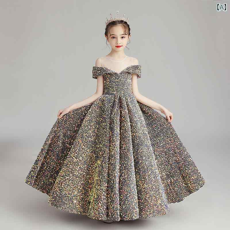 キッズドレス 女の子 誕生日 発表会 演奏会 プリンセス フォーマル 中大童 ジュニア ステージ衣装 ボリュームチュール パール光沢 ポリエステル 通年 かわいい