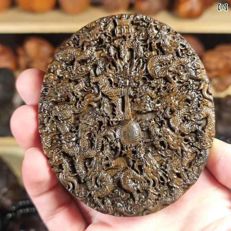 木彫り 九龍戯珠 黒檀 天然木 インドネシア産 手彫り 精巧細工 手持ちオブジェ 置物 インテリア飾り 縁起物 開運 風水 高級感 モダンチャイニーズ アジアン雑貨