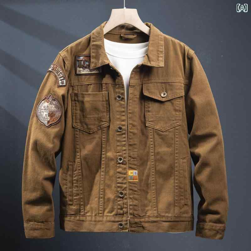 楽天市場】メンズ ワークジャケット 刺繍コットン ジップアップ