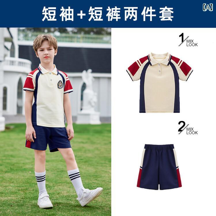 ジャージ 男の子 キッズ 小学生 幼稚園児 春秋 スクール風 三点セット 運動着 制服 体操服 コットン 動きやすい おしゃれ カジュアル 通学 通園 普段使い