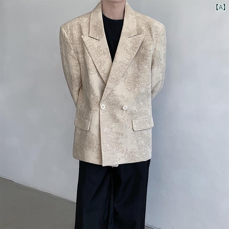 上衣 メンズ 成人男性用 リネン 麻 ジャカード織り 雅びやか 御前上等感 ゆったり ルーズフィット ビッグ影ぼうし 流行り ベージュ 事務室 心地よい スポーツジャケット アウター