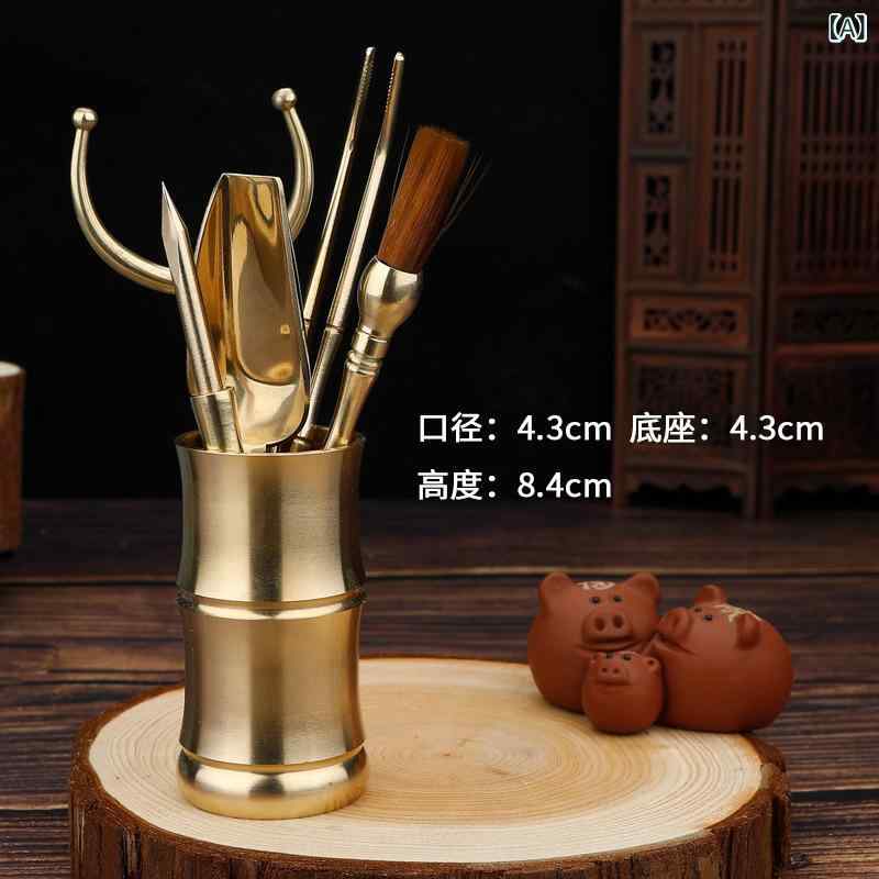 茶道具 金管楽器製 六君子 6点仕掛ける 中国茶器 功夫茶具 茶道 茶の葉会 見舞い客用 普段使い走り 佩び物 本格派 茶挟 茶ばさみ 茶刀 茶匙 茶さじ 茶針 御前上等感 御前上等 今めかしい 今めかしい