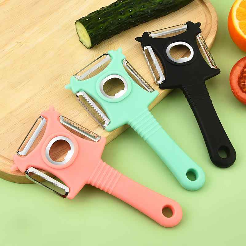 【楽天市場】ピーラー 3in1 多機能 皮むき器 スライサー 千切り おろし器 野菜 果物 家庭用 ステンレス PP製 調理器具 キッチン ...