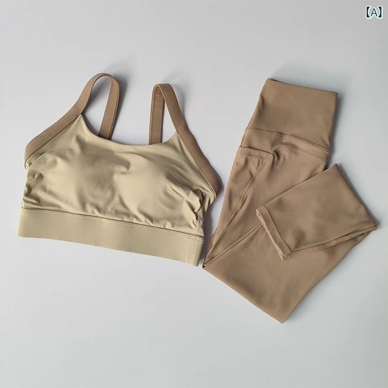ヨガウェア レディース 女性用 高強度 猫耳デザイン 2点セット 上下セット カップ付き ノースリーブ 九分丈レギンス スポーツ ジム トレーニング フィットネス