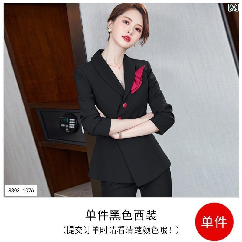 背広 レディース 長袖 商行為 執務室 フォーマル 通い 事務服 2点仕掛ける 上衣 ズボン下背広 ポリエステル ポリウレタン 黒 紺 年月