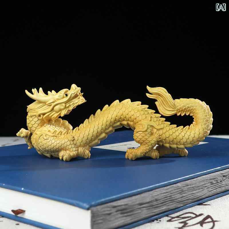 置物 黄楊木 檀香木 木彫り 昇り龍 干支 辰 守護神 吉祥 縁起物 開運 お守り インテリア 飾り 掌玩物 ギフト 贈り物 中華風 彫刻細工 研磨仕上げ オブジェ