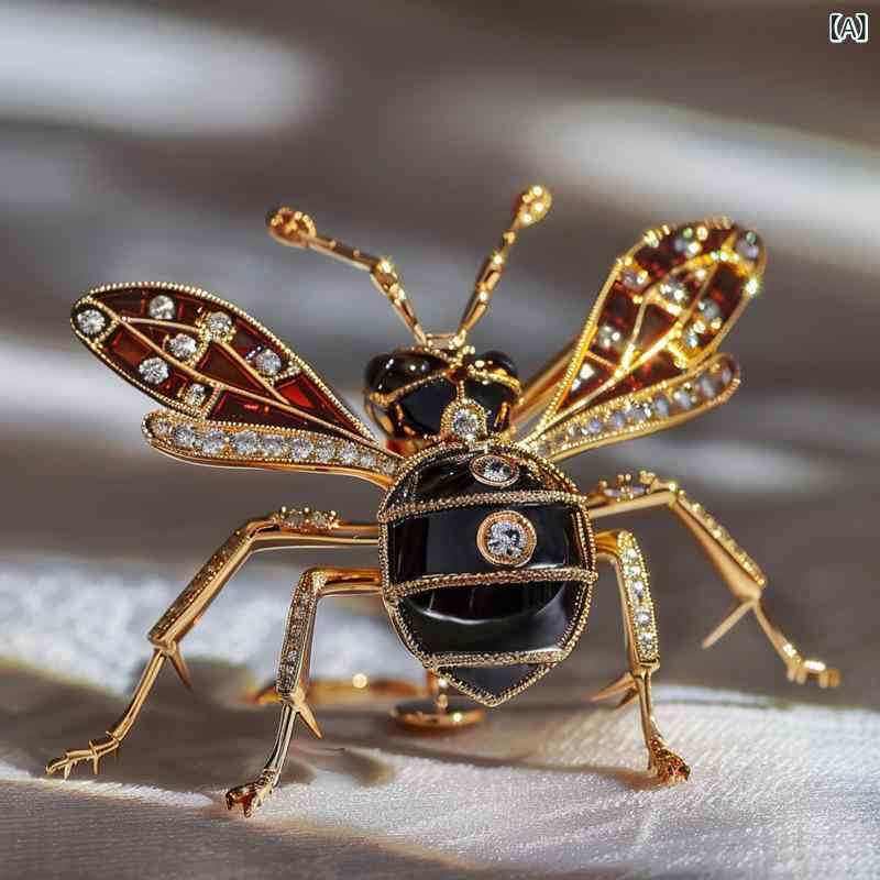 ブローチ レディース ピンブローチ クラシカル 芸術的 アリモチーフ 昆虫 精巧 高級感 レトロ ヴィンテージ オリジナルデザイン 銅製 パール パール アクセサリー 装飾品(x10)