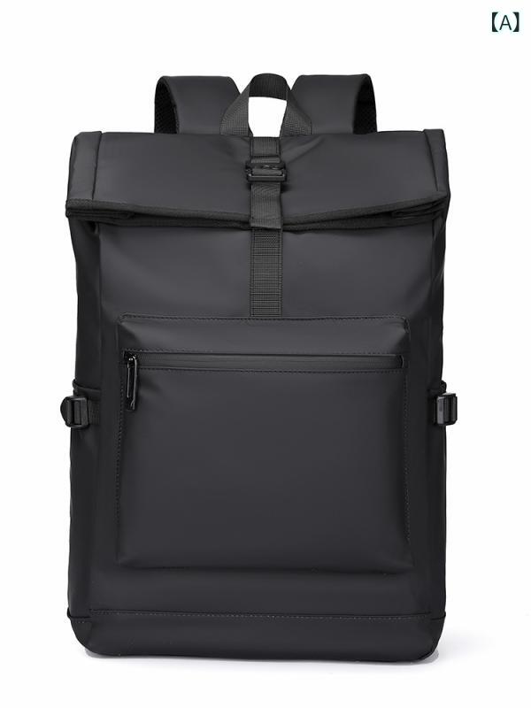 リュック メンズ バックパック 男性用 撥水加工 大容量 パソコン収納 14インチ対応 PUレザー 合成皮革 ビジネス 通勤 通学 旅行 出張 アウトドア カジュアル 通気性 クッションショルダー