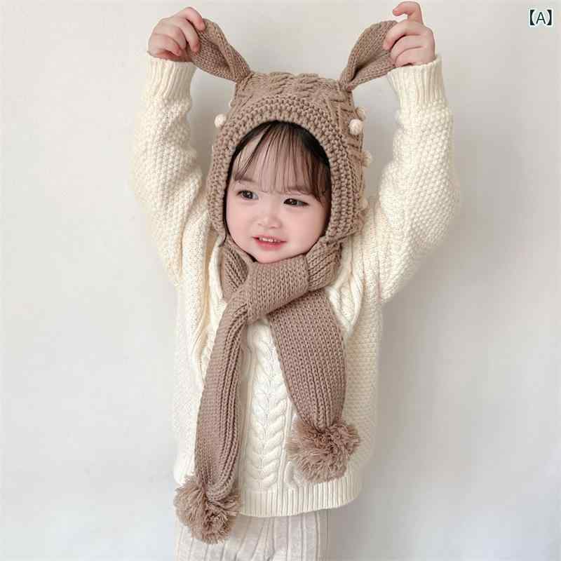 ニット帽 ベビー キッズ 子供 男の子 女の子 冬 防寒 耳あて付き ネックウォーマー スヌード 一体型 裏起毛 毛糸 かわいい ふわふわ 通園 通学 お出かけ(x2) 4,175円