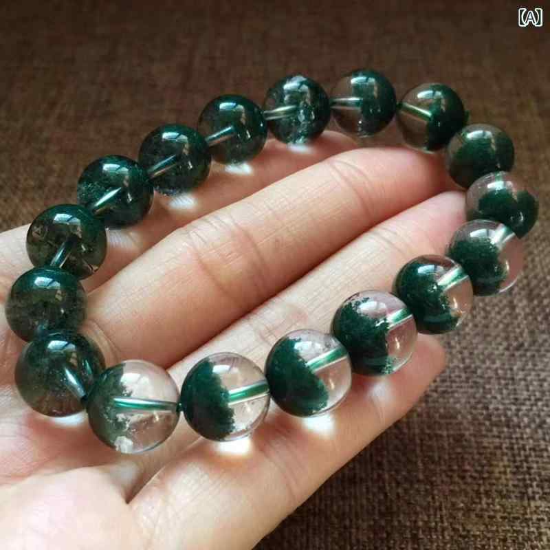 水晶 手? 緑幽霊 天然 クリスタル 男女用 メンズ レディース ユニセックス 6mm 8mm 10mm 12mm 14mm サイズ展開 クリーン 透明 冬 秋冬 アクセサリー ブレスレット ファッション ジュエリー