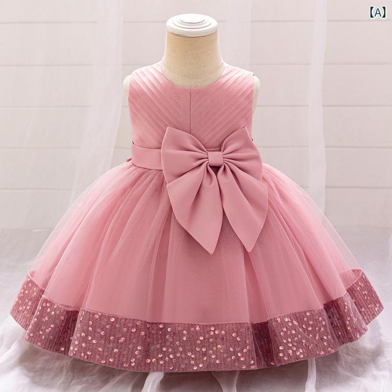 女児用 礼服 女の子 赤ちゃん 洗礼服 誕生日 パーティー ドレス キッズ 幼児 女童 蝶結び レース フリル 花辺 プリンセス ヨーロッパ スタイル コットン混紡 ポリエステル コットン 裏地 豆沙粉 ?紅 牛油果緑 墨緑 彩藍 褶皺 コーティング 剪