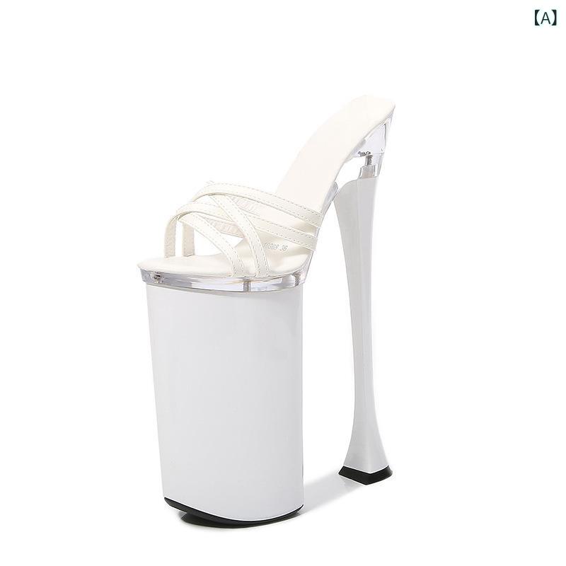 レディース 超高ヒール 恨天高 オープントゥ サンダル 漆皮 丸トゥ ストラップ クラブ ダンス ホワイト レッド ブラック 接触冷感 軽量 伸縮性 夏 春夏|naruki