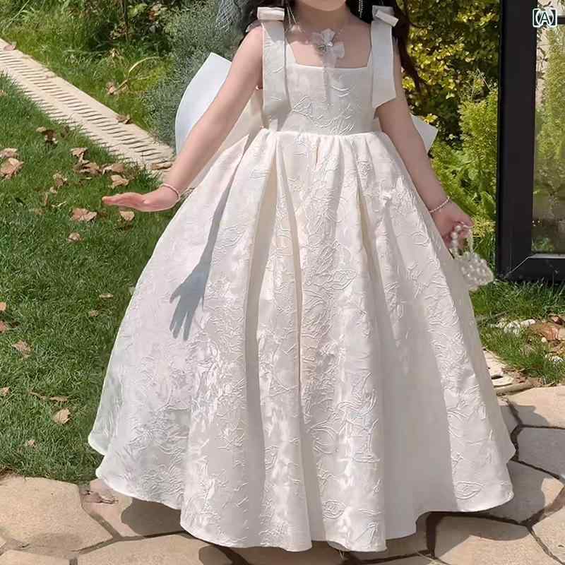 御嬢さん用 御召しもの 秋冬 キャミソール うしろ帯 可愛らしい 礼服 御姫様 ひな型 ポリエステル 白いこと 筋目製作 中小児 3-8歳 90-150糎 伸縮性 通年 室内 寄りあい 普段使い走り 軽さ 可愛らしい 姫系
