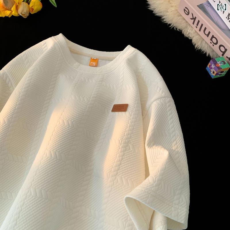 Tシャツ メンズ 短袖 半袖 春夏 夏季 接触冷感 吸湿速乾 ポリエステル ?? 無地 ソリッドカラー ルーズフィット ワイドシルエット ラウンドネック クルーネック ノーカラー 徽章 プリント 免? 透気性 通気 軽量 カジュアル ストリート 普段使い