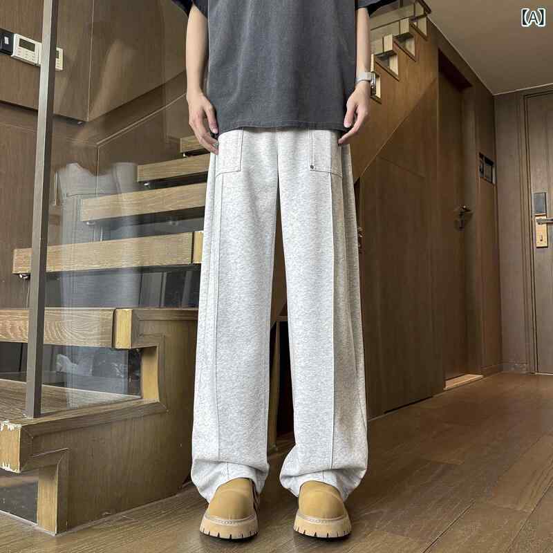 メンズ ロングパンツ 直筒 春秋 春夏 中腰 コットン混紡 微弾力 免? 接触冷感 切り替え ヒョウ柄 ブラック グレー ネイビー 青少年 通勤 普段使い アウトドア 軽量 通気性 伸縮性 高級感 ゆったりシルエット トレンド 韓国風 カジュアルパンツ