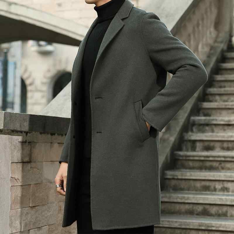 コート メンズ 冬 秋冬 羊毛 毛ね 純色 翻領 シングルブレスト 直下? ワイドシルエット ゆったり 薄手 側縫いポケット ポケット 黒 グレー ダークグリーン グレーグリーン 錆グレー 休? 普段使い 通勤用 軽量 高級感 カジュアル｜naruki