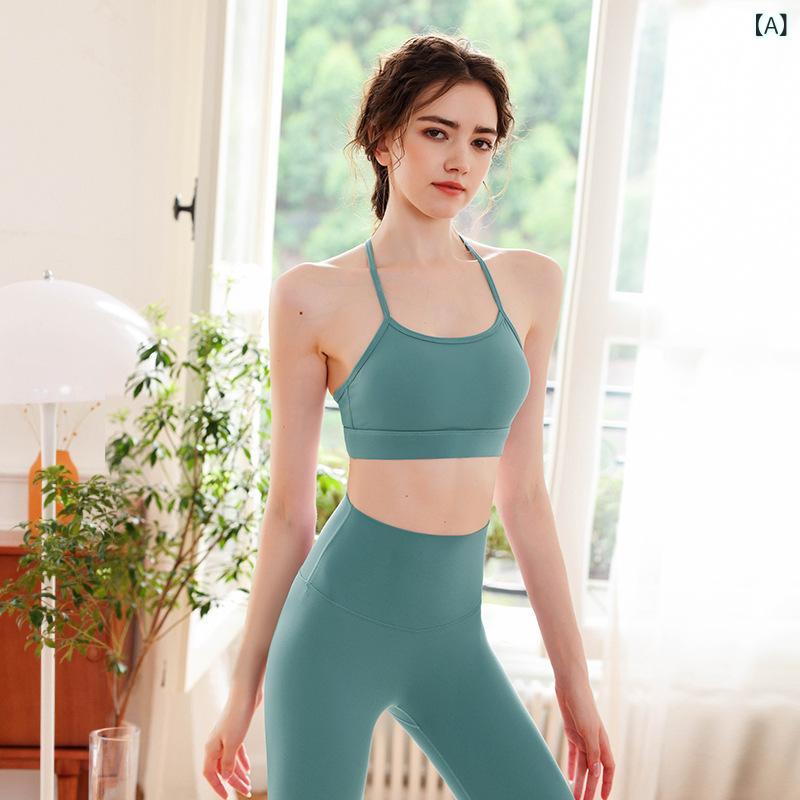 ヨガウェア 女性用 セット 超強伸縮 接触冷感 ニット加工 ニットロン ナイロン74％ ブルーグリーン パープルグレー グリーン ブラック ハイウエスト レギンス トップス 美背デザイン ランニング フィットネス サイクリング ハイキング テニス 通勤