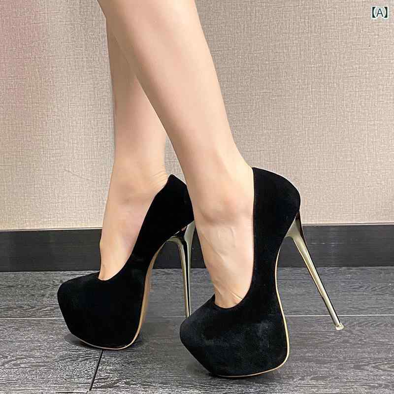 女性用 ハイヒール ポインテッドトゥ 防水台 細ヒール 16cm セクシー ブラック ピンク系 レッド ブルー 普段使い 通勤 伸縮性 軽量 雨の日対応